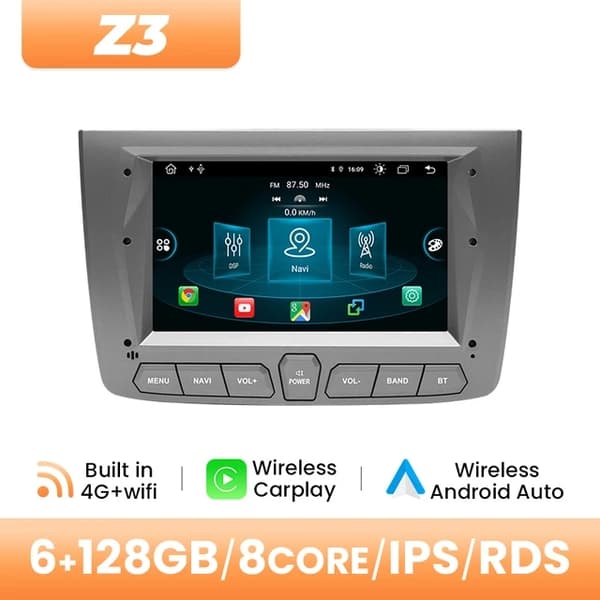 Bilradioafspiller, Trådløs Carplay, Android 12, 8GB 128GB OBD Cam