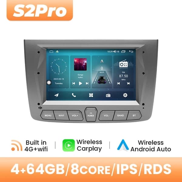 Bilradioafspiller, Trådløs Carplay, Android 12, 8GB 128GB OBD Cam