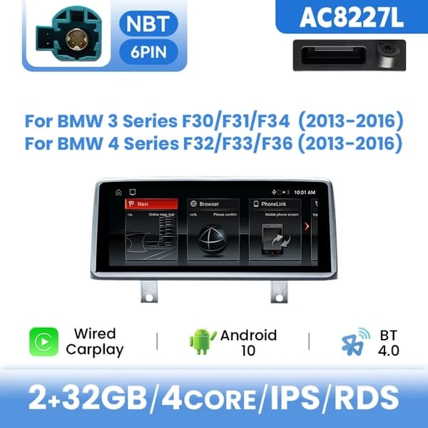 CarPlay Android 12, Trådlös Anslutning, Multimediell GPS, F20 WIFI-32G Kamera