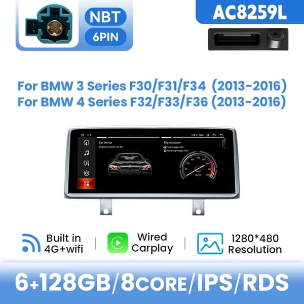 CarPlay Android 12, Trådlös Anslutning, Multimediell GPS, F20 WIFI-32G Kamera