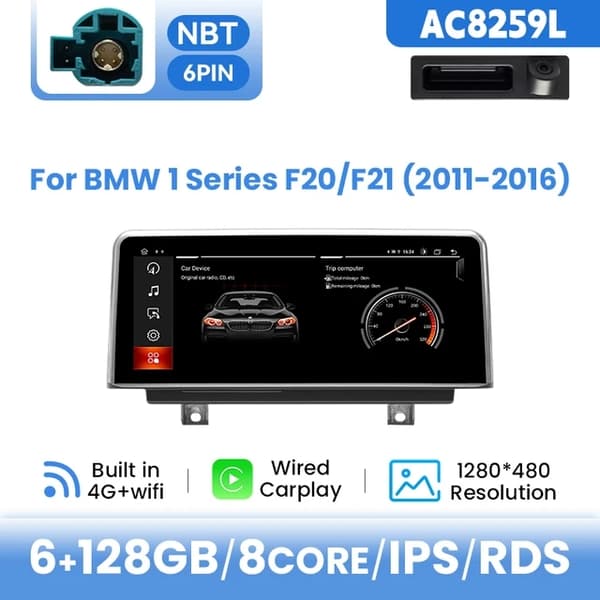 CarPlay Android 12, Trådlös Anslutning, Multimediell GPS, F20 WIFI-32G Kamera