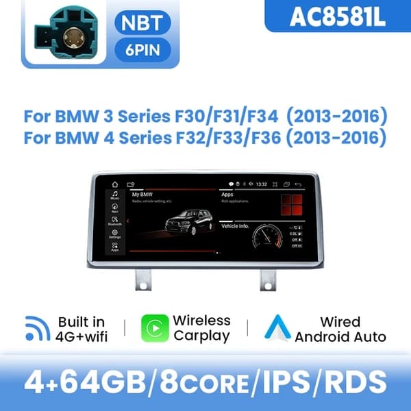 CarPlay Android 12, Trådlös Anslutning, Multimediell GPS, F20 WIFI-32G Kamera