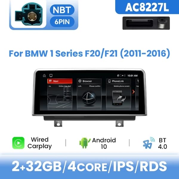 CarPlay Android 12, Trådlös Anslutning, Multimediell GPS, F20 WIFI-32G Kamera