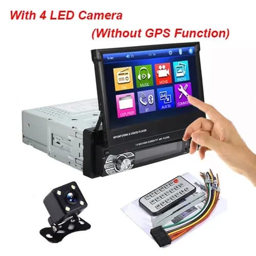 Auton MP5-soitin, 7 tuuman HD-kosketusnäyttö, monimediasoitin Bluetoothilla, 12LED-kamera (ei GPS)