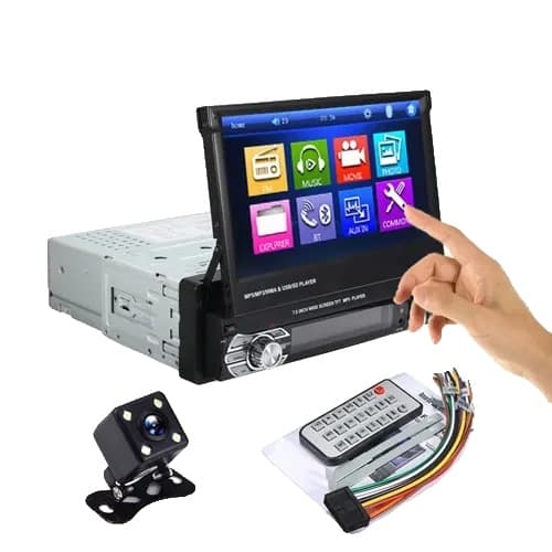 Auton MP5-soitin, 7 tuuman HD-kosketusnäyttö, monimediasoitin Bluetoothilla, 12LED-kamera (ei GPS)