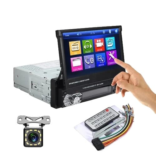 Auton MP5-soitin, 7 tuuman HD-kosketusnäyttö, monimediasoitin Bluetoothilla, 12LED-kamera (ei GPS)