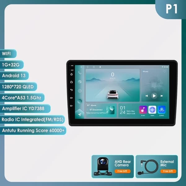 Carplay Android -radio, GPS-navigointi, 4G-yhteys, S1