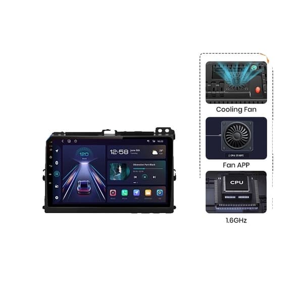 Toyota Land Cruiser Prado 120 Radio, Multimedia Navigation, Android CarPlay, 4G-WIFI 6GB-128GB B
