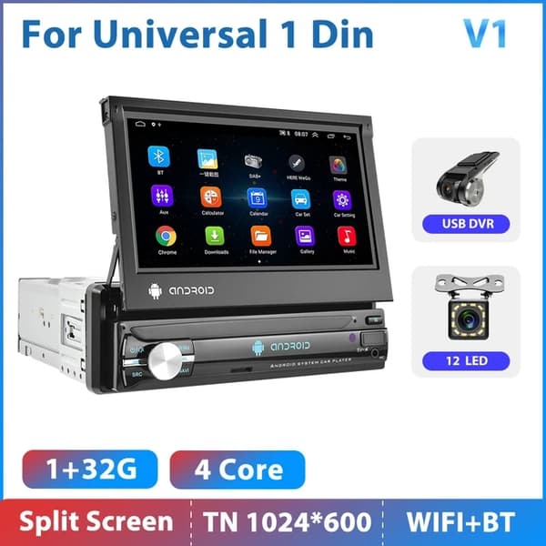 Auton GPS-navigointisoitin, Android 11, WiFi Bluetooth, 2 32G CAM DVR