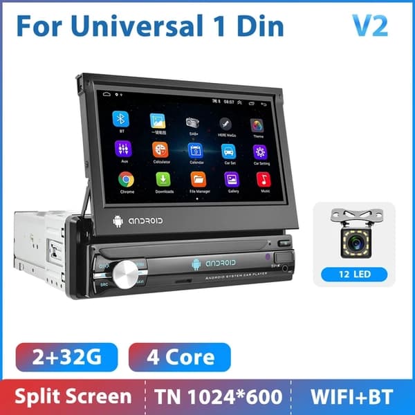 Auton GPS-navigointisoitin, Android 11, WiFi Bluetooth, 2 32G CAM DVR