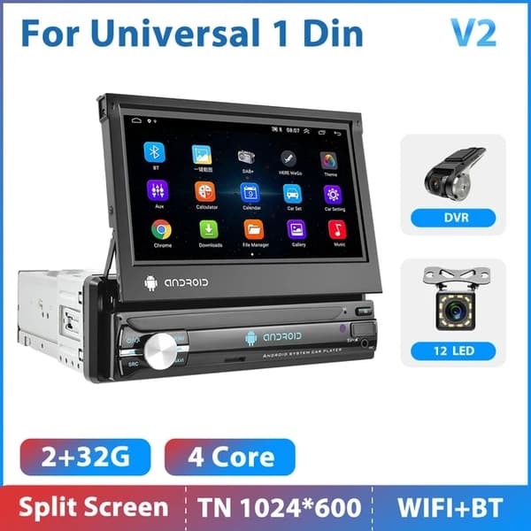 Auton GPS-navigointisoitin, Android 11, WiFi Bluetooth, 2 32G CAM DVR