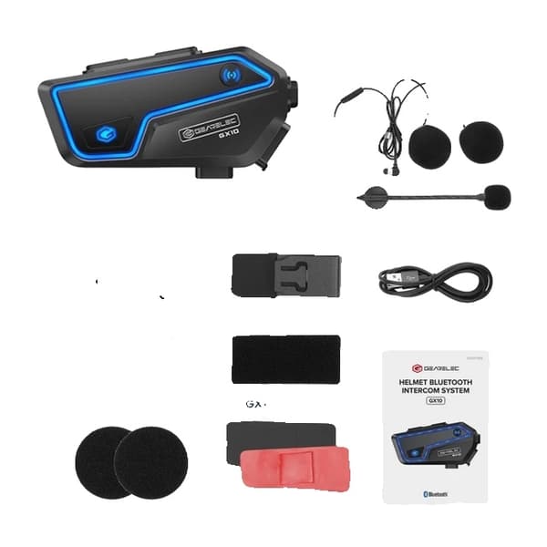 Moottoripyörän Intercom-kypärä Bluetooth-kuulokkeet, 10 ajajan kommunikointi, FM-musiikin jakaminen, Yksittäispakkaus 1 kpl Single pack 1PC