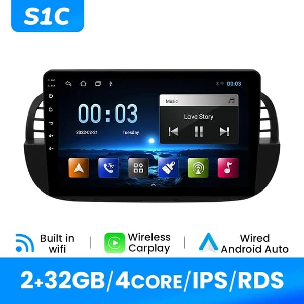 Carplay, langaton yhteys, GPS-navigointi, V1 (4GB 32GB)B