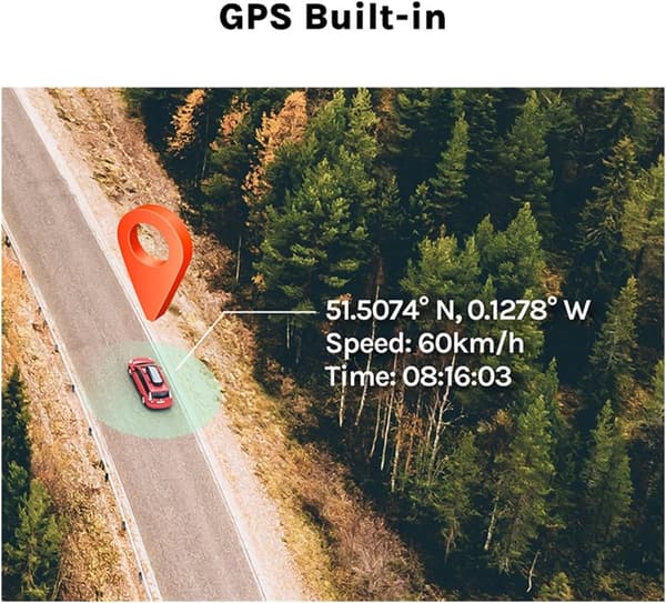 70mai Dash CAM A800S har en indbygget 140FOV i bil DVR A800S med 24-timers parkeringsovervågning med SD-kort 124 GB