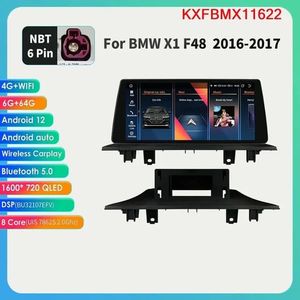Android-auton multimedia-soitin, 4G-yhteys, AI QLED-näyttö, (S6) 6G-64G NBT AI