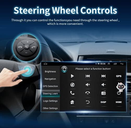 podofo 1din bilradio android carplay multimedie videoafspiller 7" udtrækkelig skærm universal gps navigation automatisk lyd stereo