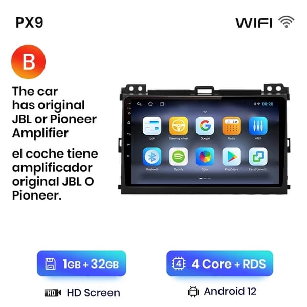 CarPlay-autoradio, langaton yhteys, monimediaominaisuudet, WIFI 1GB-32GB A-1