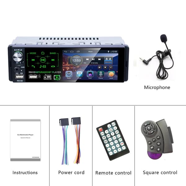 Bilradio, RDS-mikrofon, multimediaspelare, Med 12 LED-kamera