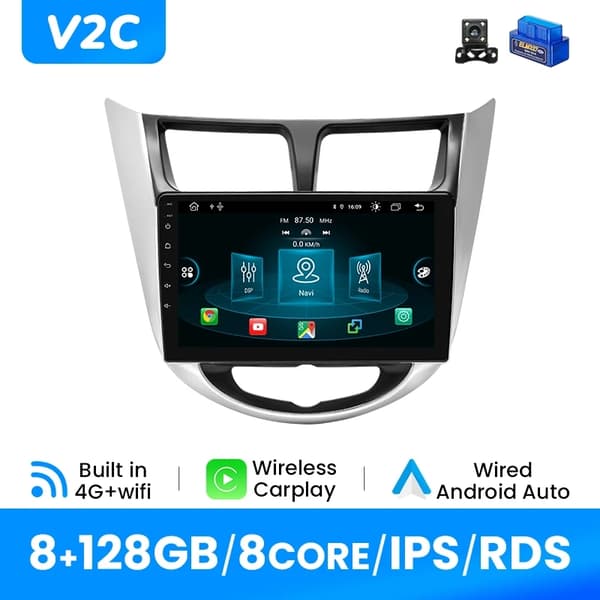 Bilradio, AI-stemmestyring, Android 12-kompatibilitet, S2C (4GB 64GB)