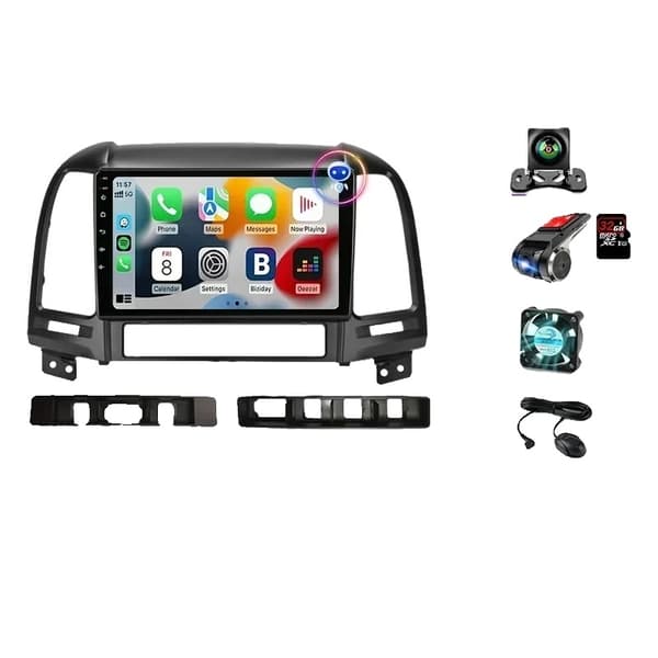 Hyundai Santa Fe 2 Android Bilradio, GPS Navigation, Multimedie Videoafspiller, T3L Max-MIC-3-FS