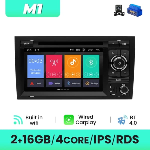 Bil DVD-spelare, GPS-navigation, Android 12, 4Core 2GB 32GB