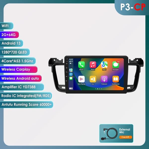 Bilradio, Android 12 kompatibilitet, Quad Octa Core processor, W1