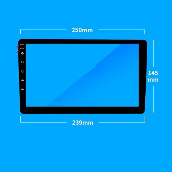 INF Hærdet glas Car Navigation Screen Protector med Carbon Fiber Black Border
