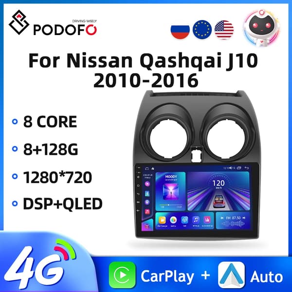 Car Radio Android, AI Voice Video Player, 4G Auto Carplay