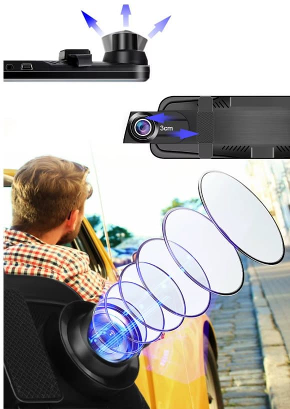 10" Dash Cam DVR 24 tunnin pysäköintitallennin laajakulma 1080PCamera-peruutuskamera. Täydellinen laitteistosarja + 64G SD-kortti