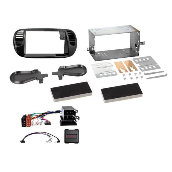 Kit 2-DIN Fiat 500 10/2007-07/2015 SWC svart matt