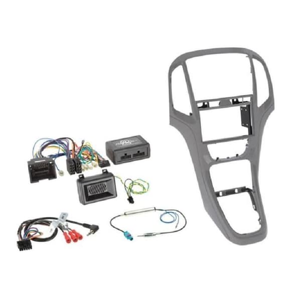 Kit för installation av 2DIN bilradio - Opel - Astra ap09 - Grå aluminium - Ej universell - Bil