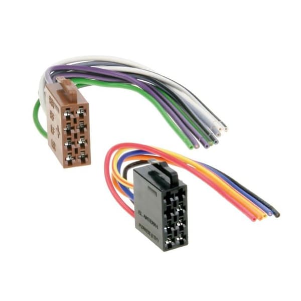 Adaptör radio ström/högtalare ISO &gt; fria trådar 15 cm 100x