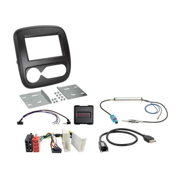 Kit 2-DIN Fiat/Nissan/Opel/Renault med klimatanläggning SWC/USB