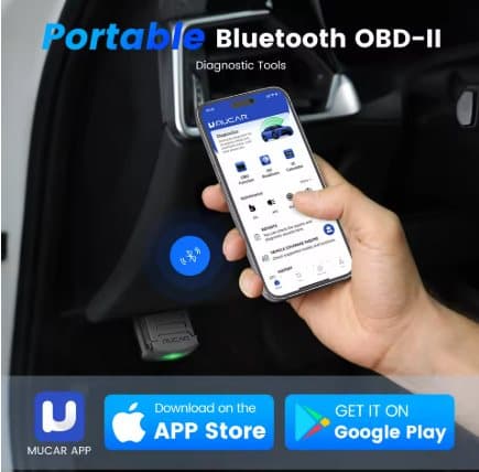 MUCAR  BT200 Pro OBD2 Scanner Diagnostic Tool Bluetooth, Full System Automotive Scan Tool Free Oil/SAS 15 Reset Code Reader