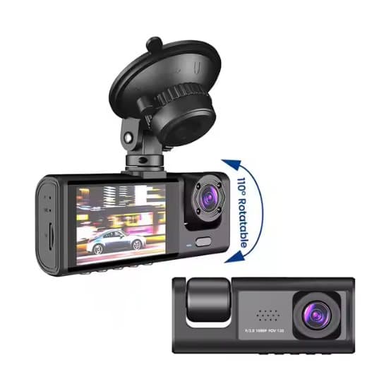 Kojelautakamera 3-kanavainen auton DVR HD 1080P