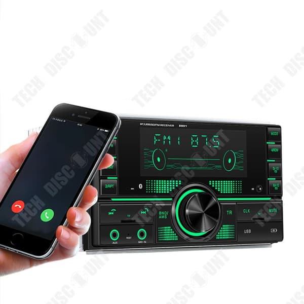 TD® Bluetooth autoradio dubbel göt bil mp3-spelare bluetooth radiospelare kortläsare dubbel USB musik mp3