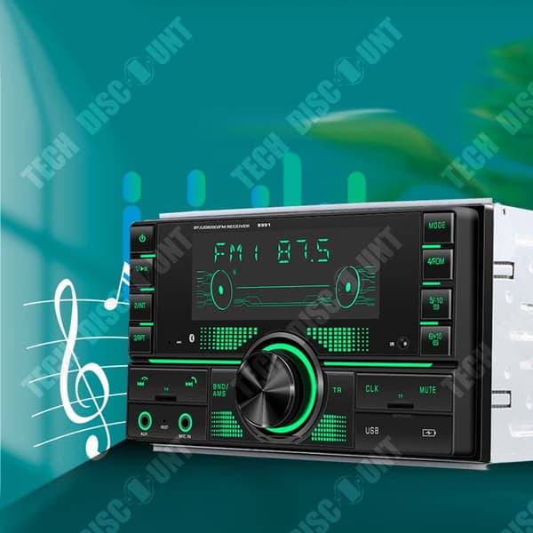 TD® Bluetooth autoradio dubbel göt bil mp3-spelare bluetooth radiospelare kortläsare dubbel USB musik mp3