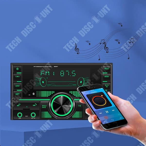 TD® Bluetooth autoradio dubbel göt bil mp3-spelare bluetooth radiospelare kortläsare dubbel USB musik mp3