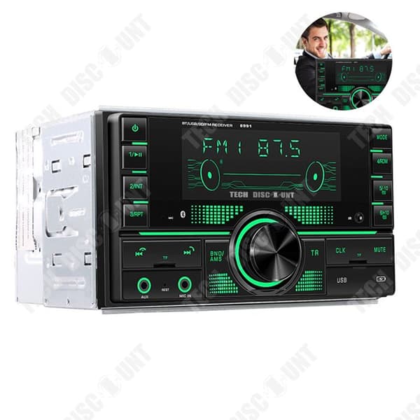 TD® Bluetooth autoradio dubbel göt bil mp3-spelare bluetooth radiospelare kortläsare dubbel USB musik mp3