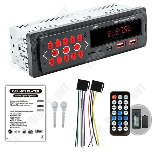 TD® Bluetooth bilradio multifunktionell Bluetooth MP3-spelare U-diskkontakt kort förlustfri musik universal bil MP3