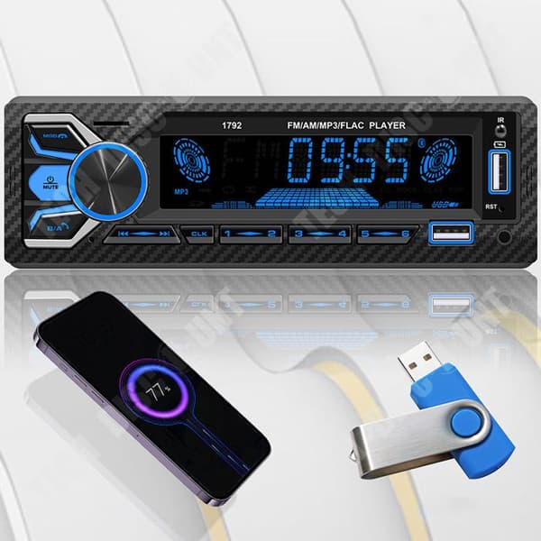 TD® Bluetooth bilradio enzons bilradio sju färgljus förlustfri musik MP3-spelare USB-plugin för bil