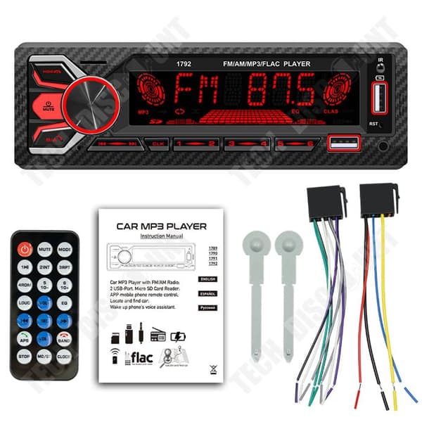TD® Bluetooth bilradio enzons bilradio sju färgljus förlustfri musik MP3-spelare USB-plugin för bil