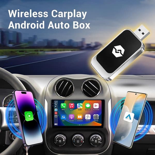 Trådlös CarPlay Adapter 2025, för CarPlay och Android Auto, Plug-and-Play