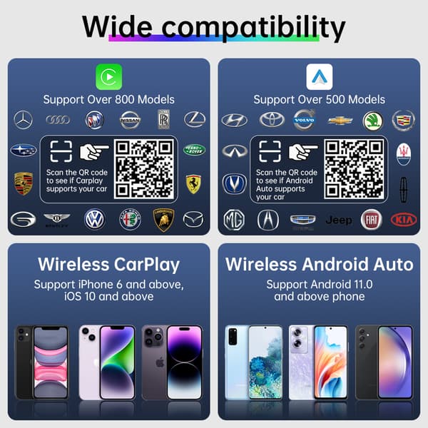 INF Älykäs AI-laatikko autoihin: 8+128GB, langaton CarPlay & Android Auto