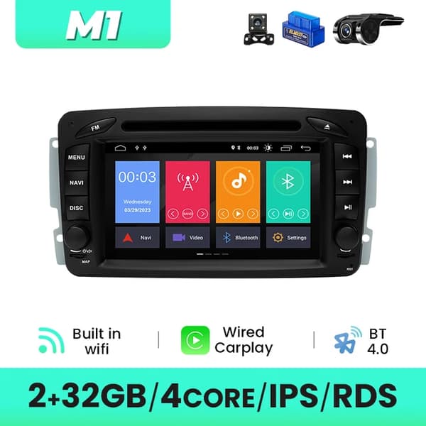 Bil DVD-afspiller, 4G Wifi-forbindelse, Android 12 operativsystem, 32GB DVR OBD Cam