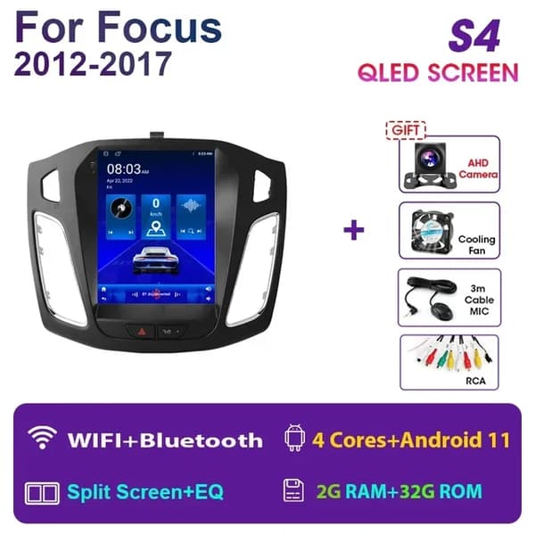 Android Bil Stereo, Multimedie Video Afspiller, GPS Navigation, S4-kamera