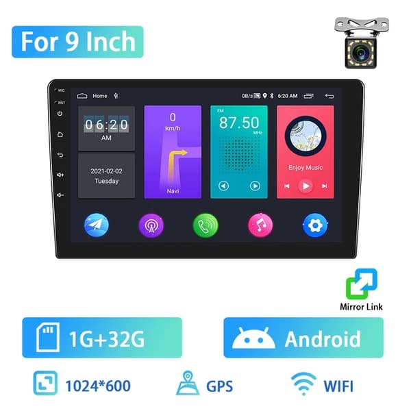 Auton monimedia soitin, Android12 yhteensopivuus, yleinen sovitus, 1G 32G Kamera