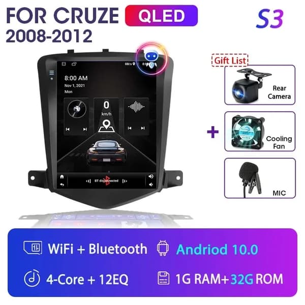 Chevrolet Cruze Carplay Android 11, Multimedia Video-spelare, Navigeringsenhet, S3 (present)