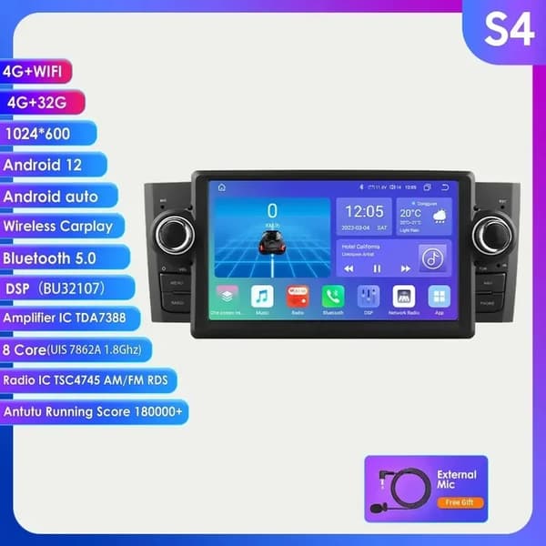 Carplay GPS-navigation, trådlös anslutning, multimediaspelare, S4