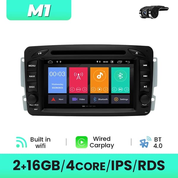 Bil DVD-afspiller, 4G Wifi-forbindelse, Android 12 operativsystem, 2GB 16GB DVR